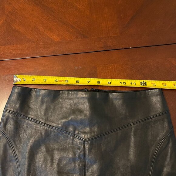 Express Womens Faux Leather Black Pencil Skirt Size 2 With Back Slit - Picture 7 of 13